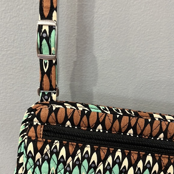 VERA BRADLEY Petite Crossbody Aqua/Brown "Sienna Stream" Hipster Bag - Picture 6 of 6